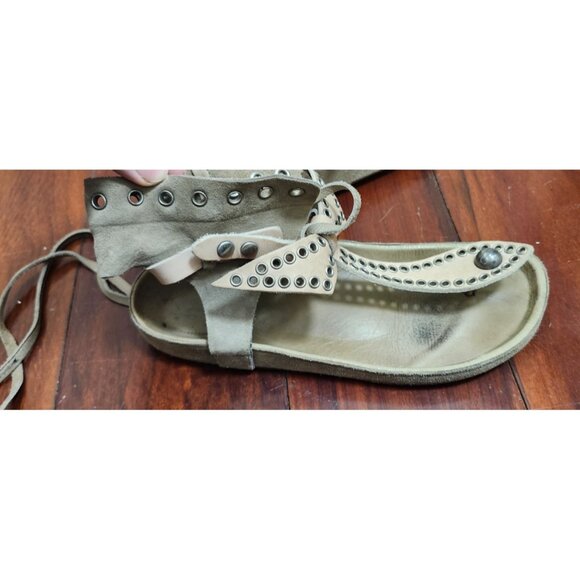 Isabel Marant Suede Studded LaceUp Sandals Women’s Sze 38 Leather Boho Gladiator - Picture 9 of 16